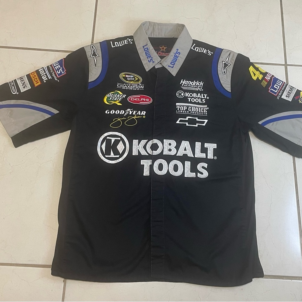 Jimmie Johnson Shirt Mens S Black NASCAR Racing Lowes Pit Crew JH Design